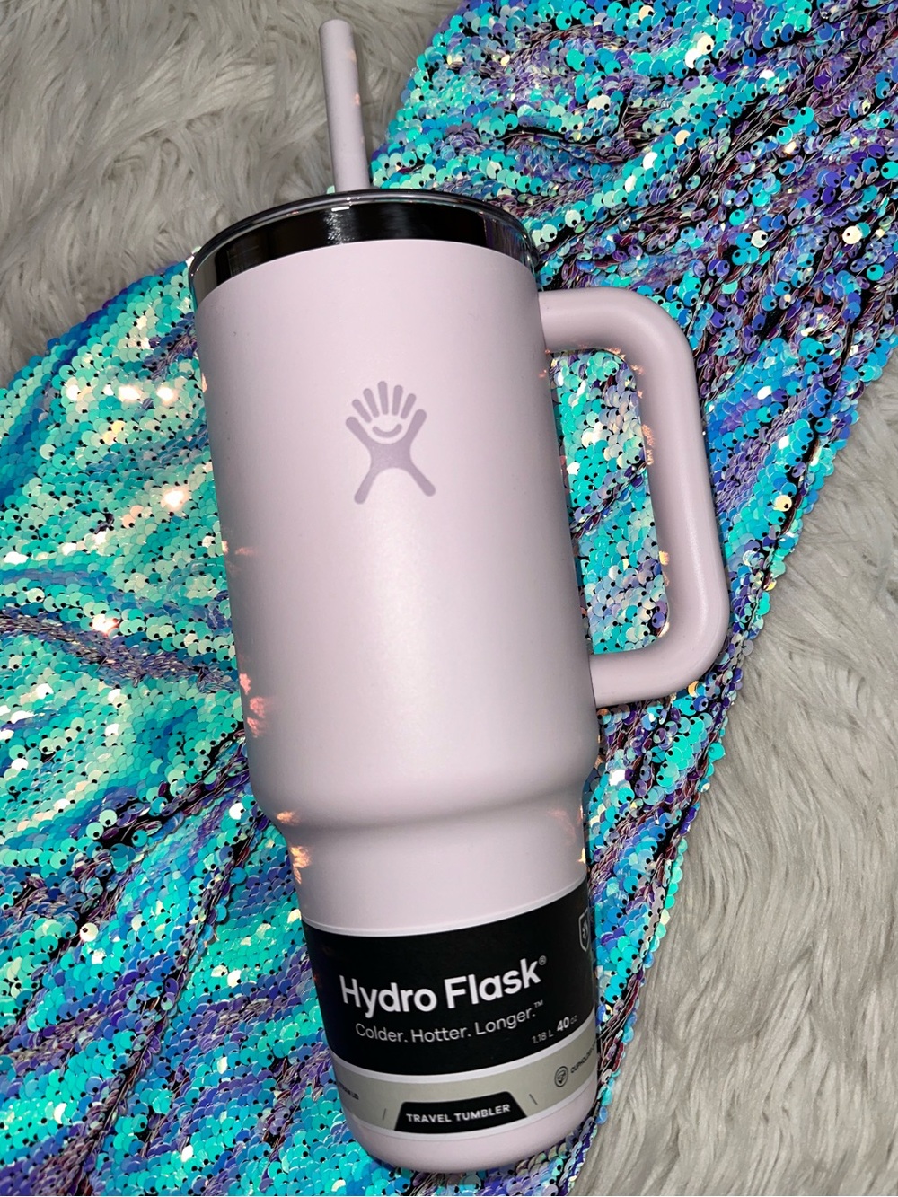 Hydroflask • 40oz Travel Tumbler with Clear Lid in Cloud Pink